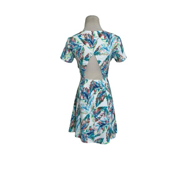 Show Me Your Mumu white blue tropical print mini dress size Small - Picture 12 of 15